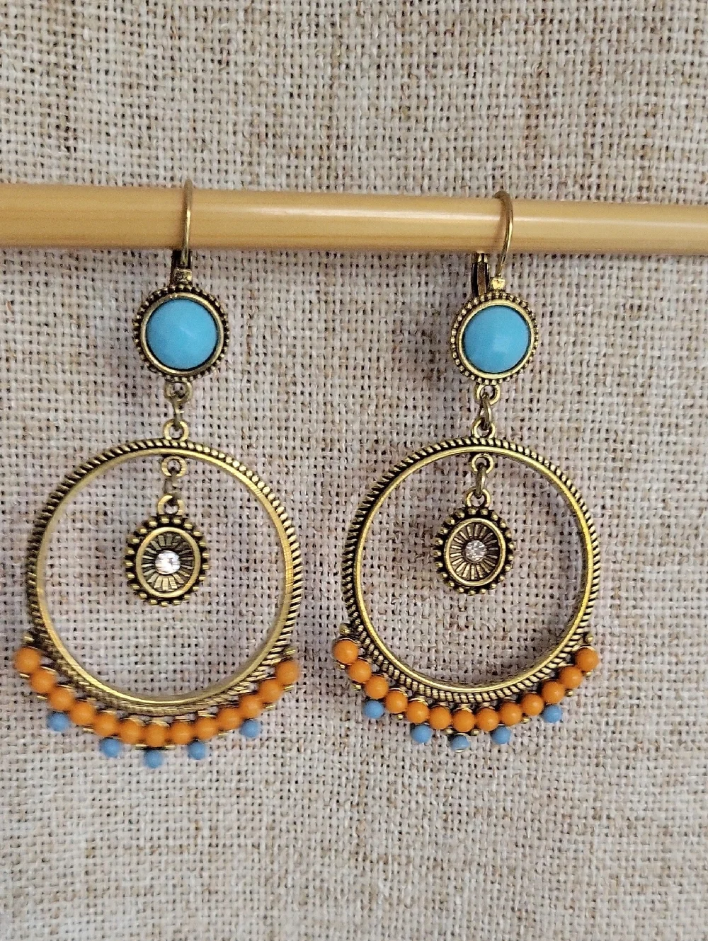 🔥LAST PAIR🔥 Bohemian Bead Drop Hoop Earrings